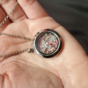 Origami Owl Necklace with 4 charms